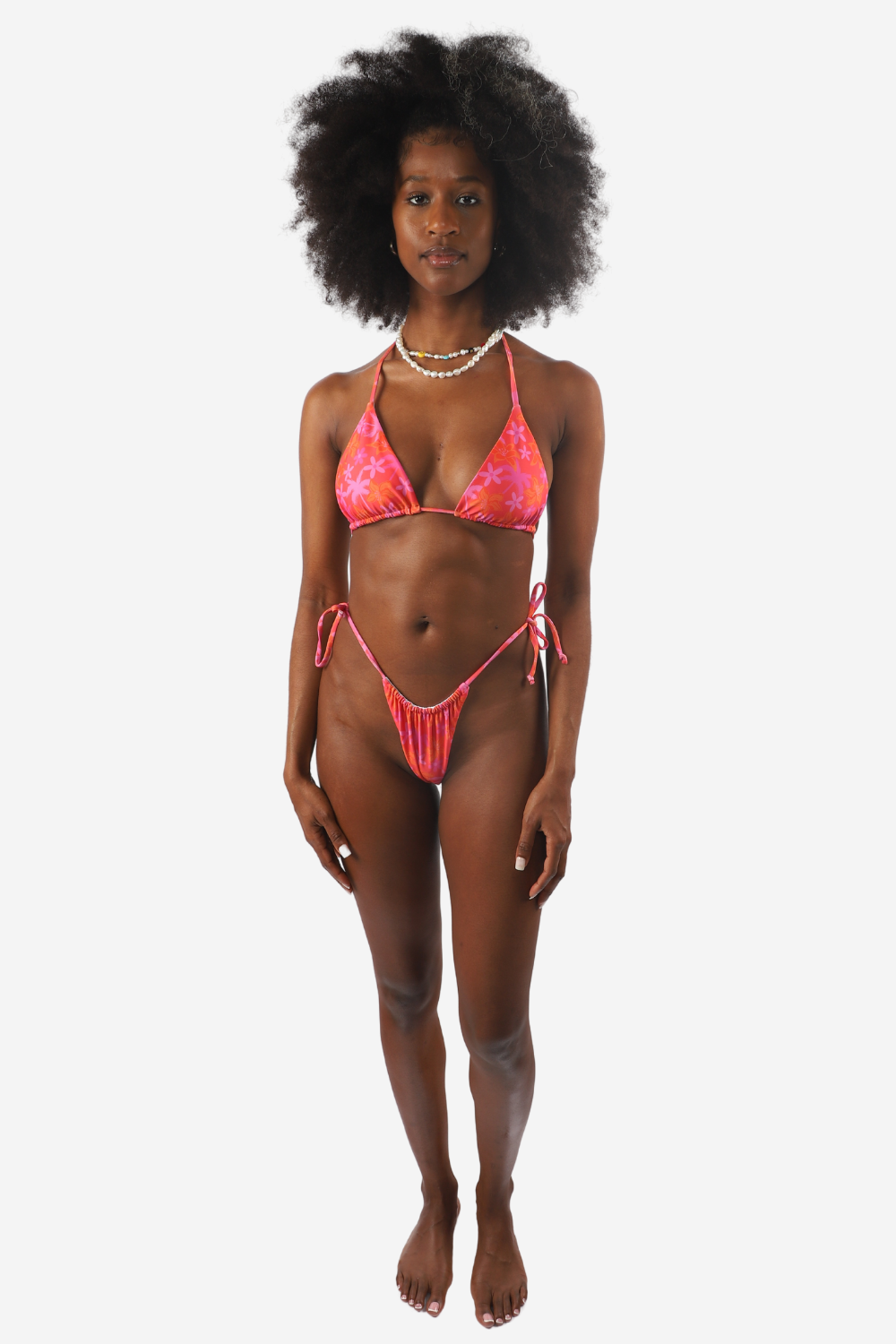 Pink and orange bikini set